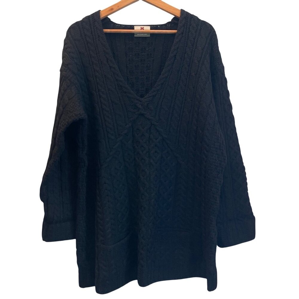 Carraig Donn Irish Cable Knit Fisherman Sweater Size XL Chunky Merino Wool